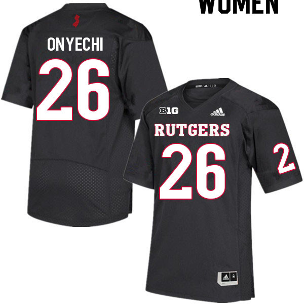 Women #26 CJ Onyechi Rutgers Scarlet Knights College Football Jerseys Sale-Black - Click Image to Close